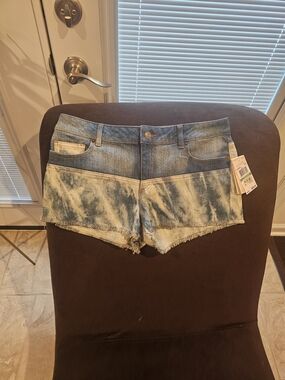 Michael Kors Two-Tone Blue Denim Cutoff Shorts